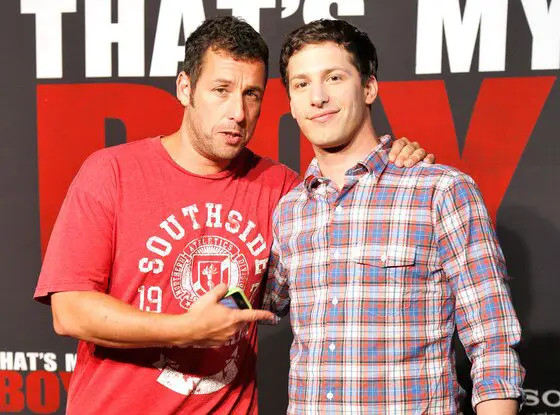 Foto Adam Sandler dan Andy Samberg dalam film That's My Boy