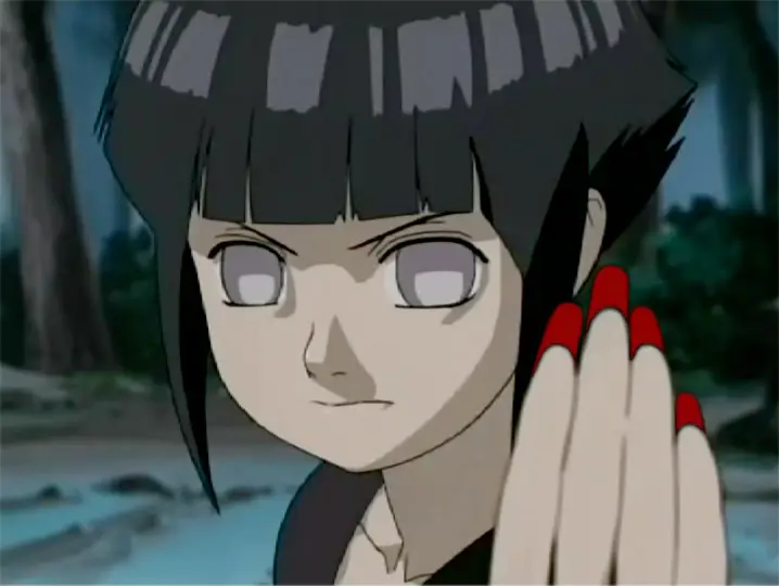 Hinata Hyuga dalam posisi bertarung