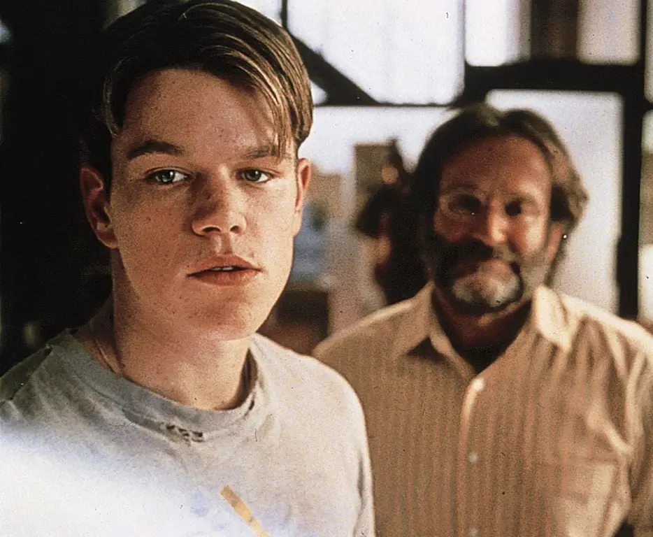 Matt Damon dan Robin Williams dalam adegan film Good Will Hunting