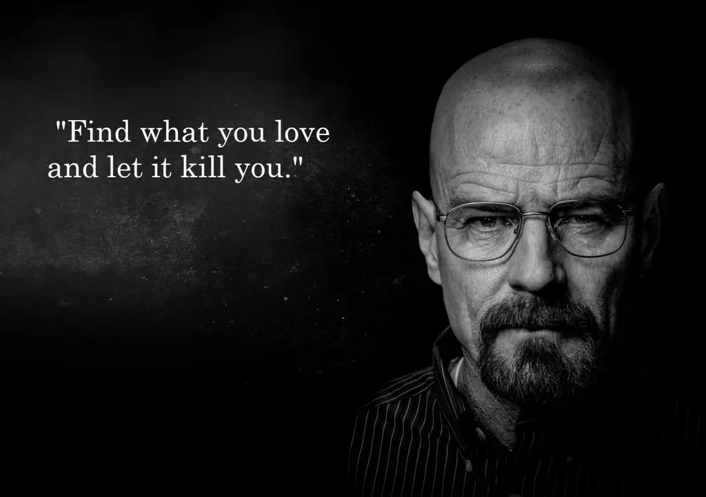 Walter White sebagai guru kimia yang berubah menjadi pengedar narkoba dalam Breaking Bad.