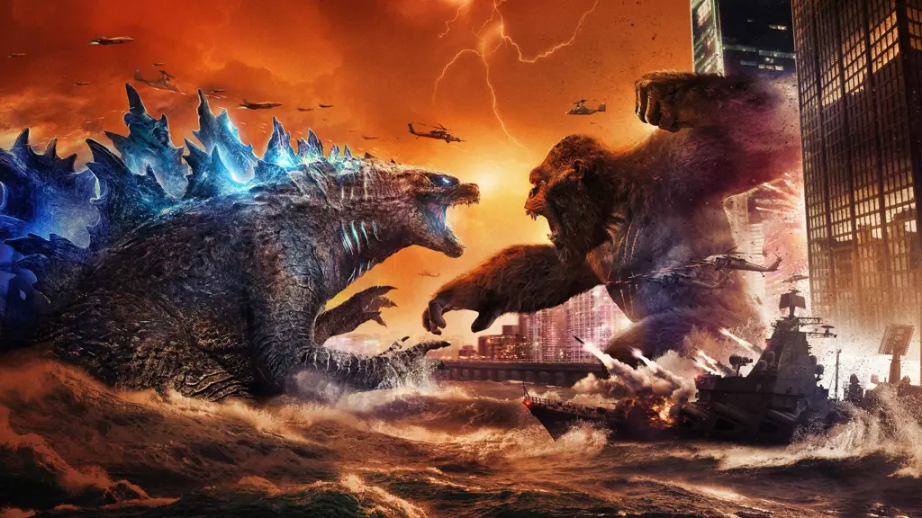 Godzilla dan Kong bertarung dalam film Godzilla x Kong: The New Empire