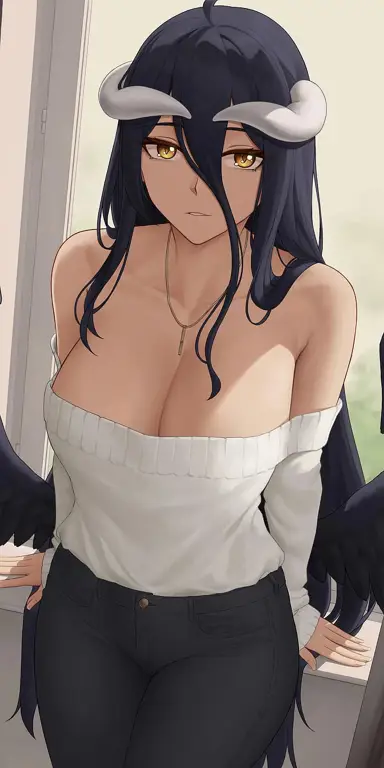 Gambar fanart Albedo dari Overlord