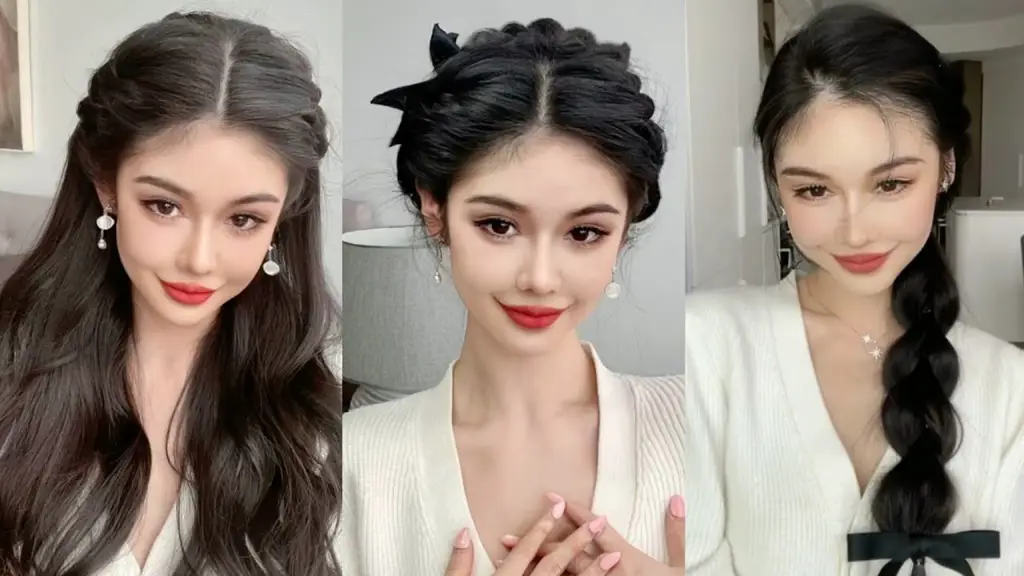 Contoh berbagai gaya kepangan rambut ala wanita Korea.