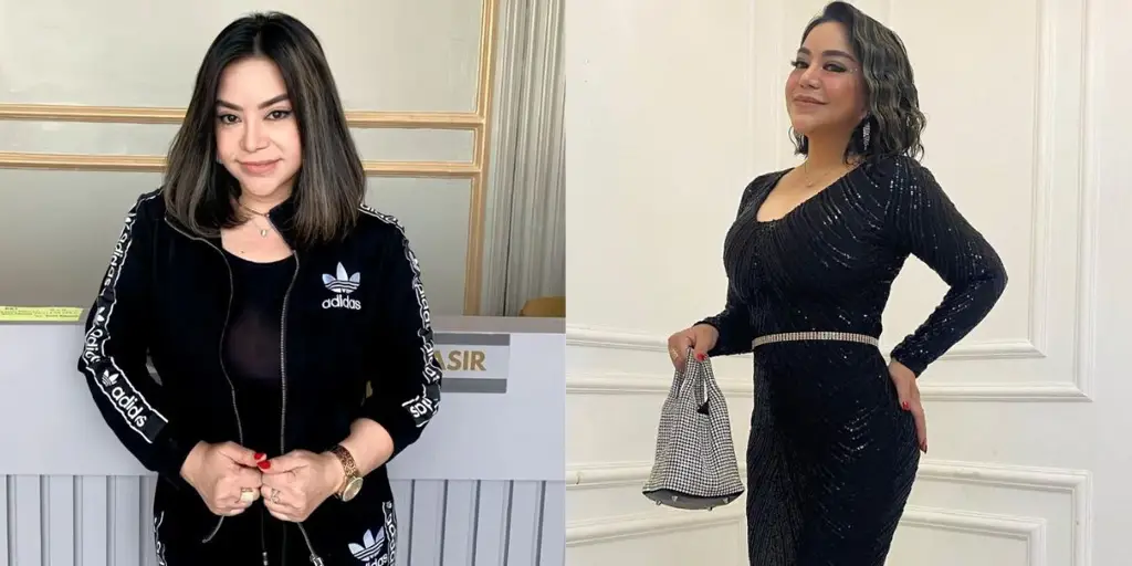 Anisa Bahar sedang bernyanyi di atas panggung