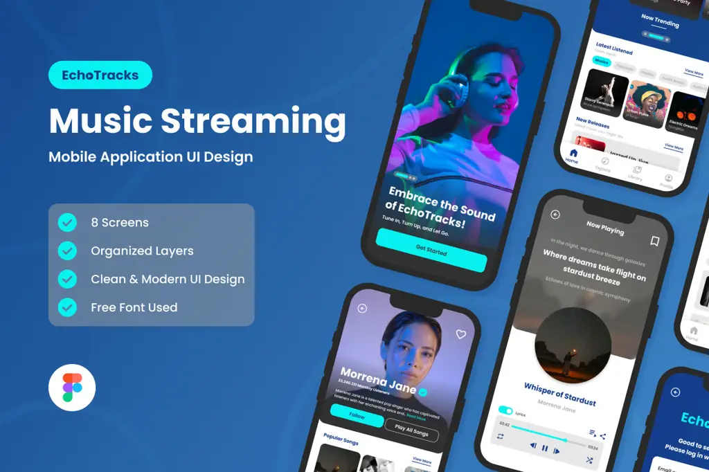 Antarmuka aplikasi musik streaming populer