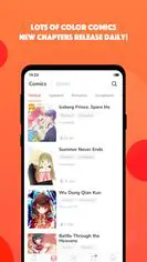 Antarmuka aplikasi pembaca manhua yang bersih dan mudah digunakan.