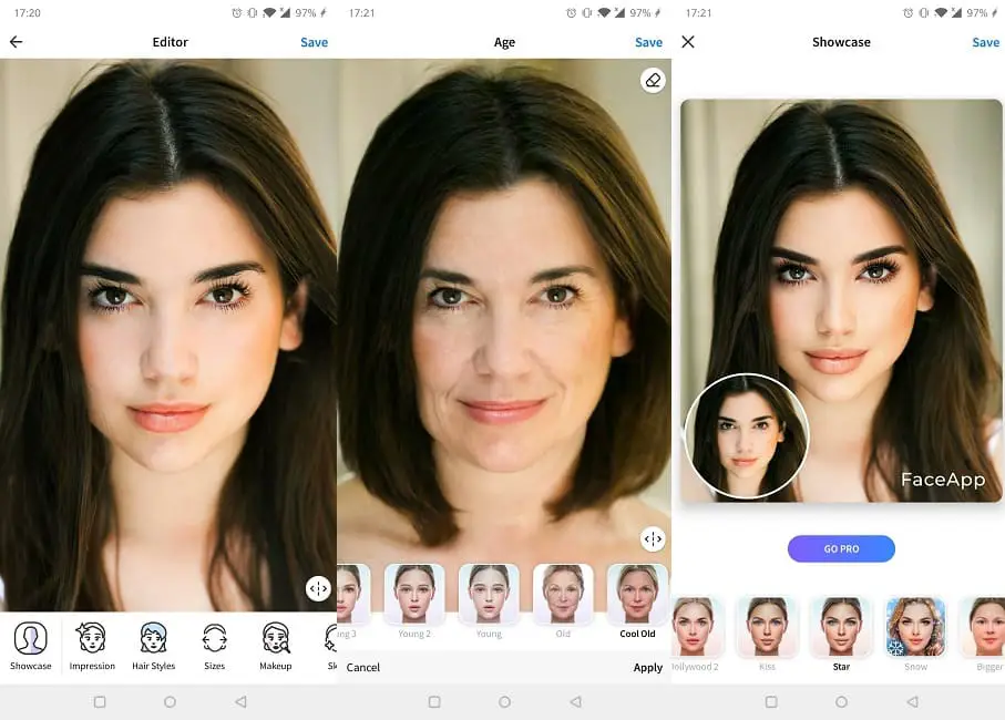 Contoh hasil perubahan wajah menggunakan aplikasi face swap