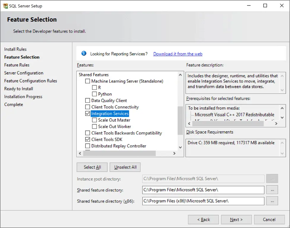 Diagram arsitektur SQL Server Integration Services