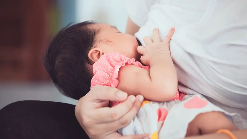 Ibu dan bayi sedang menyusui