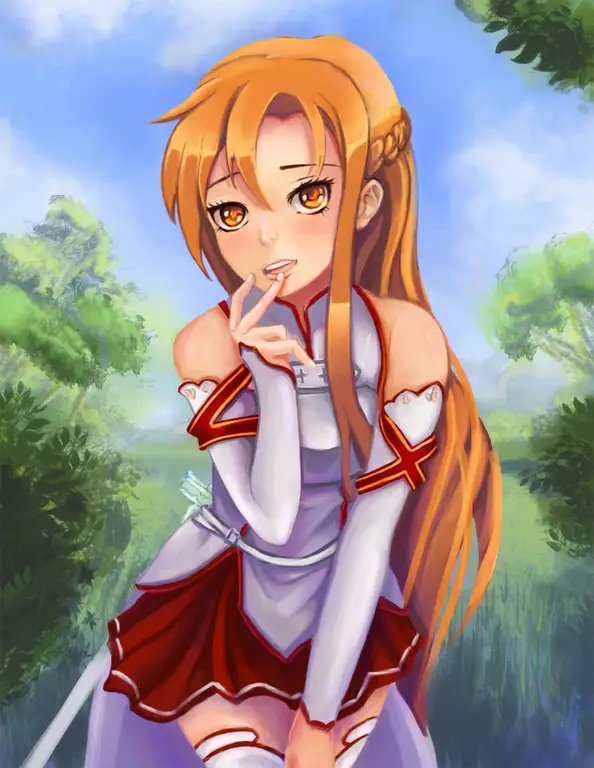 Ilustrasi fanart Asuna Yuuki yang imut