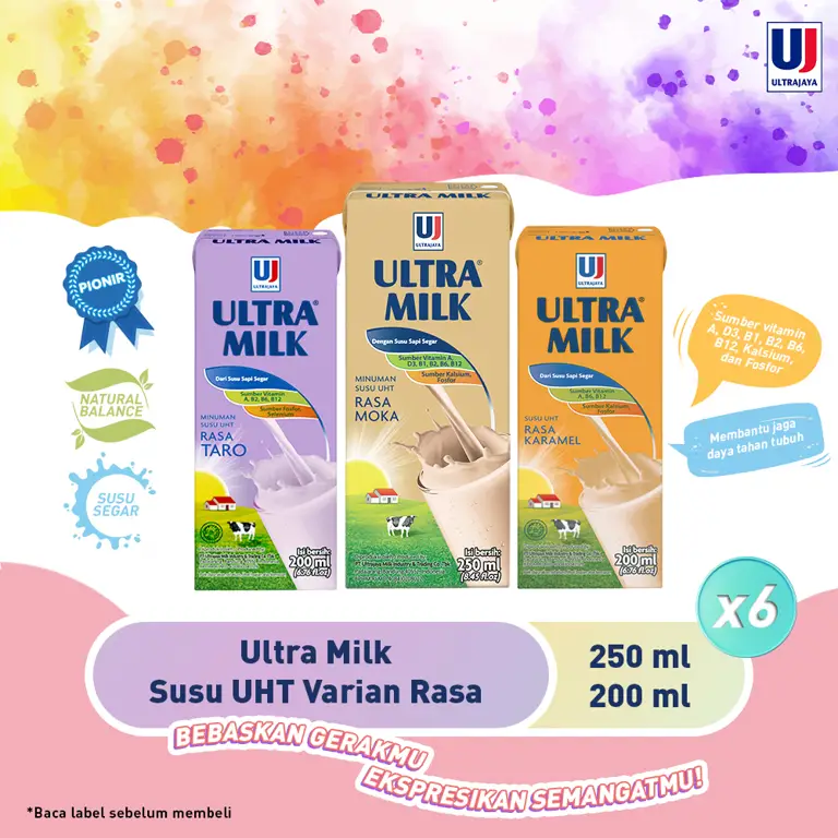 Bahan-bahan untuk membuat Susu Ultra Milk Taro