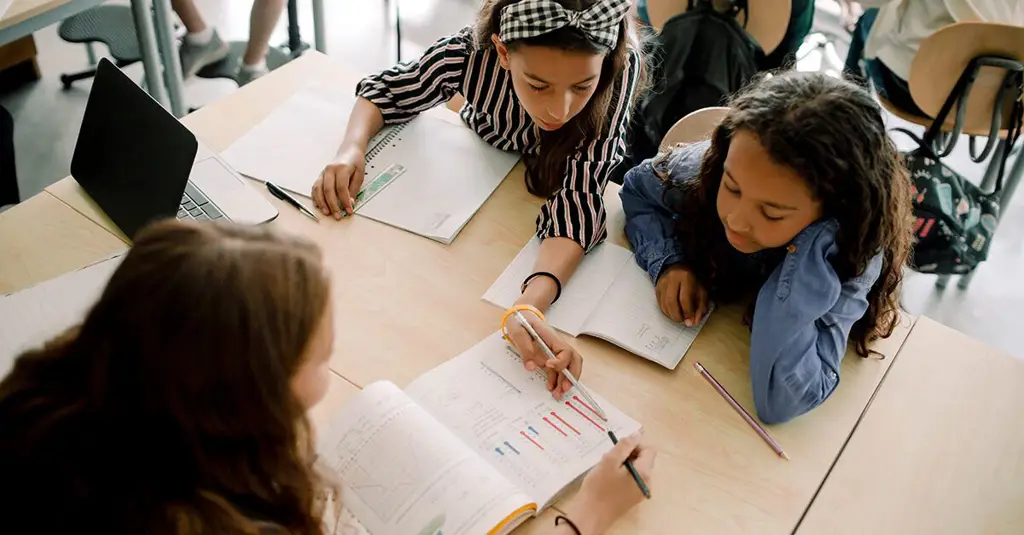 Siswa SMA sedang belajar bersama