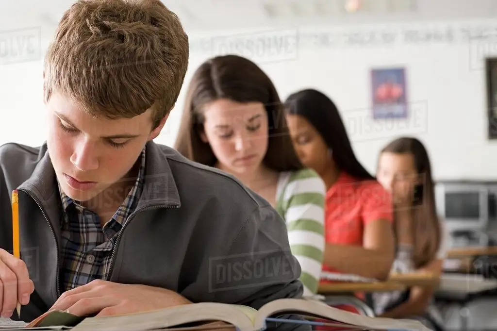 Gambar seorang siswa yang sedang belajar dengan tekun