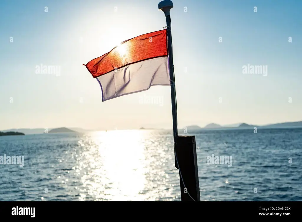 Gambar bendera Indonesia berkibar sebagai simbol kebanggaan dan persatuan