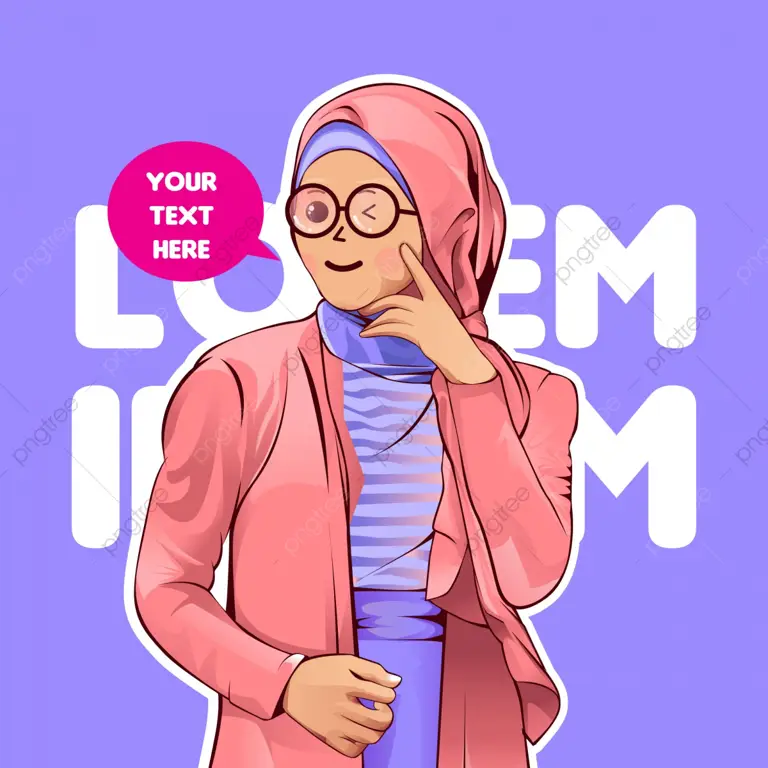 Desain karakter kartun berhijab