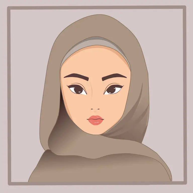 Ilustrasi wanita berhijab kartun