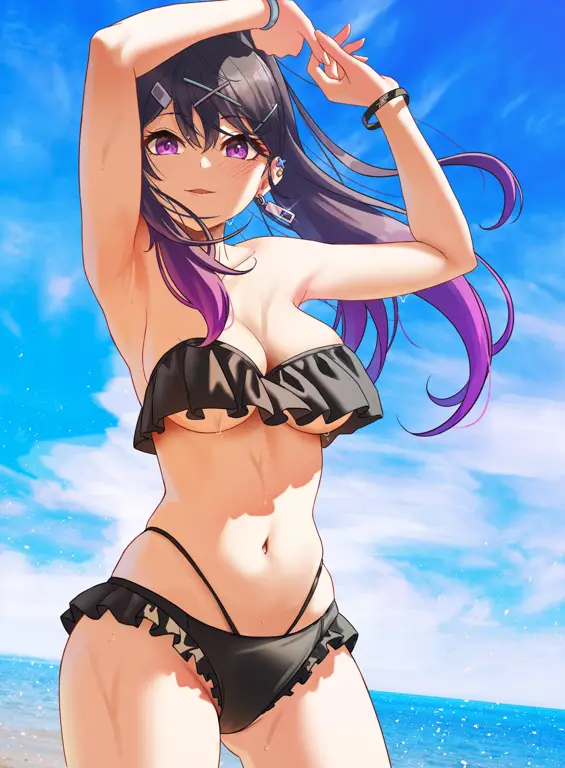 Ilustrasi berbagai gaya anime dalam hentai bikini