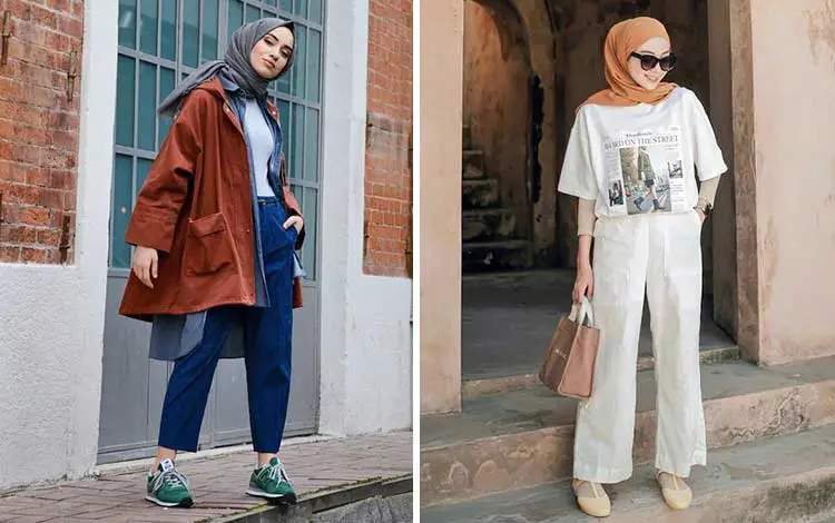 Inspirasi outfit hijab casual yang stylish