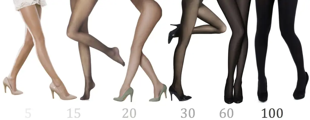 Aneka jenis pantyhose dengan berbagai warna dan tekstur