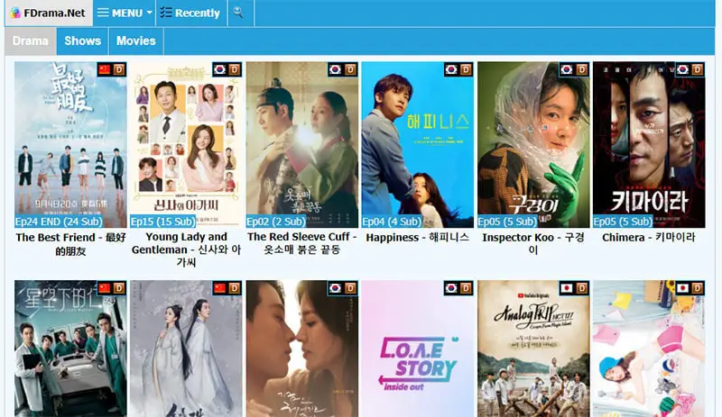 Antarmuka platform streaming drama Korea