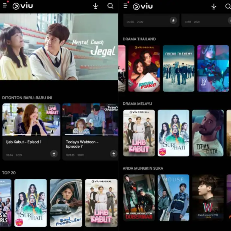 Antarmuka platform streaming drama Korea