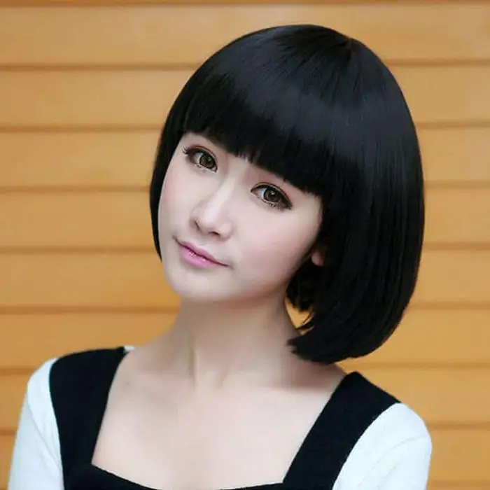 Model rambut pendek Korea dengan poni