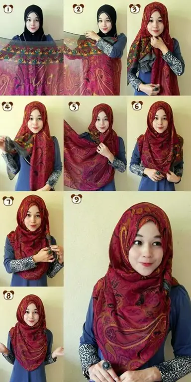 Tutorial hijab dilihat dari belakang