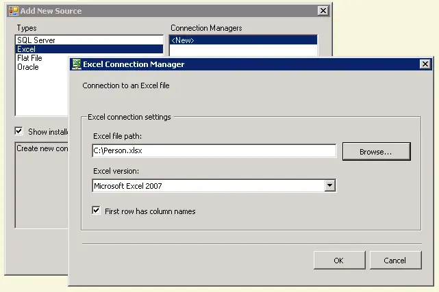 Gambar contoh connection manager di SSIS