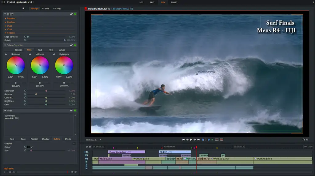 Antarmuka software editing video