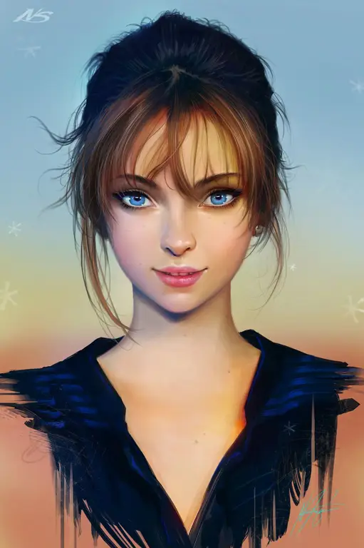 Gambar gadis anime digital art