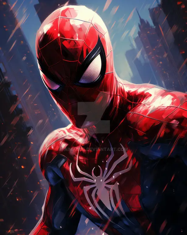 Gambar fan art Spiderman yang aman untuk dilihat