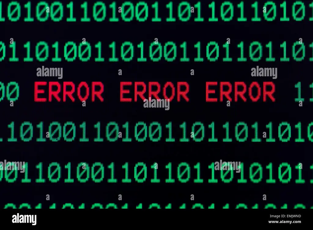 Gambar kode error di layar komputer