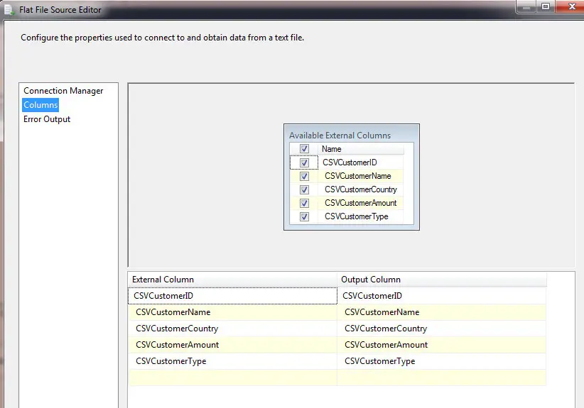 Contoh log kesalahan SSIS yang menunjukkan kesalahan ssis-424