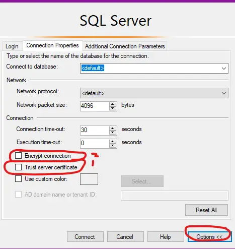 Gambar pesan kesalahan di SQL Server Management Studio