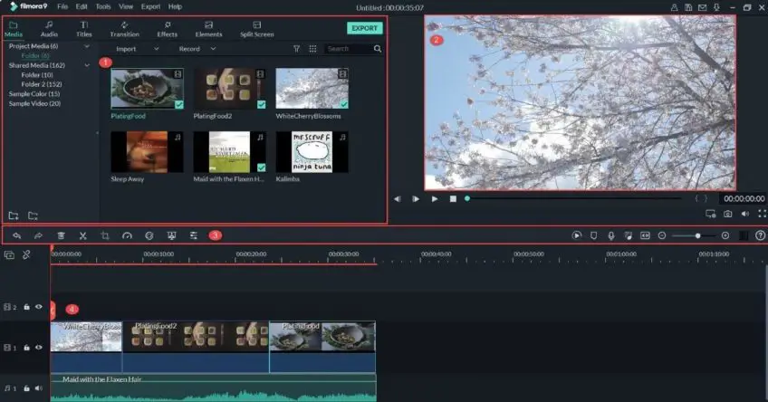 Antarmuka software editing video