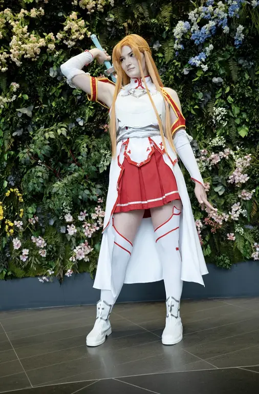 Foto cosplay Asuna Yuuki yang akurat dan berkualitas tinggi