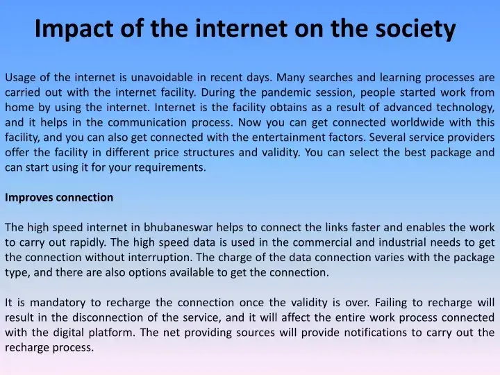 Dampak internet terhadap masyarakat