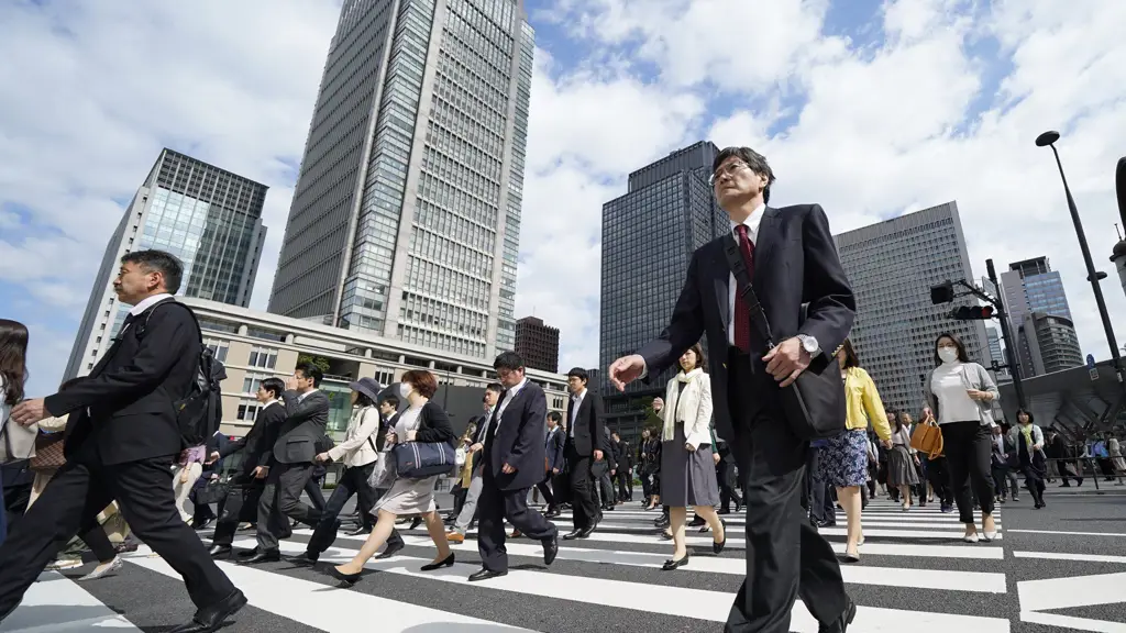 Grafik yang menunjukkan data ekonomi Jepang