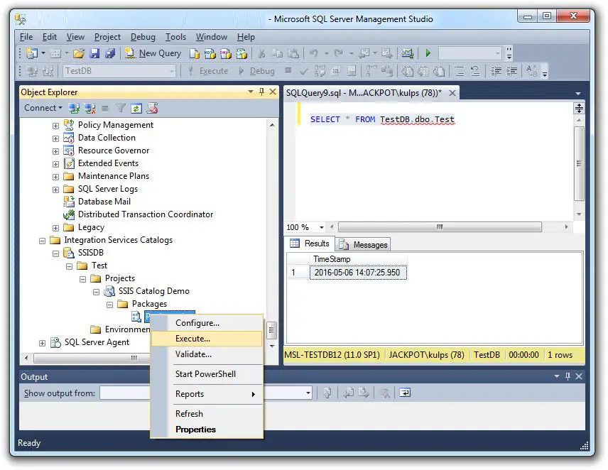 Gambar proses debugging SSIS