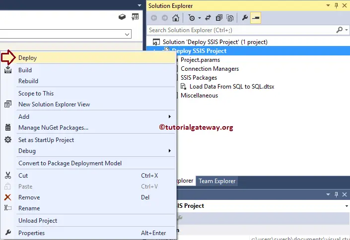 Gambar proses deployment paket SSIS