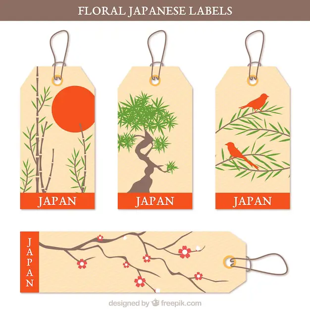 Contoh desain label Jepang yang menarik dan informatif