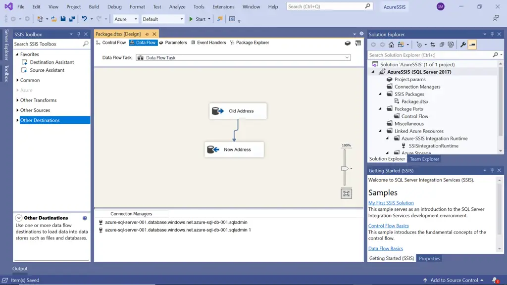 Gambar desain paket SSIS