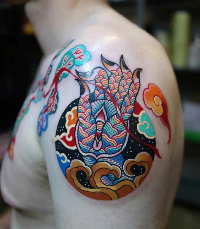 Contoh desain tato tradisional Korea