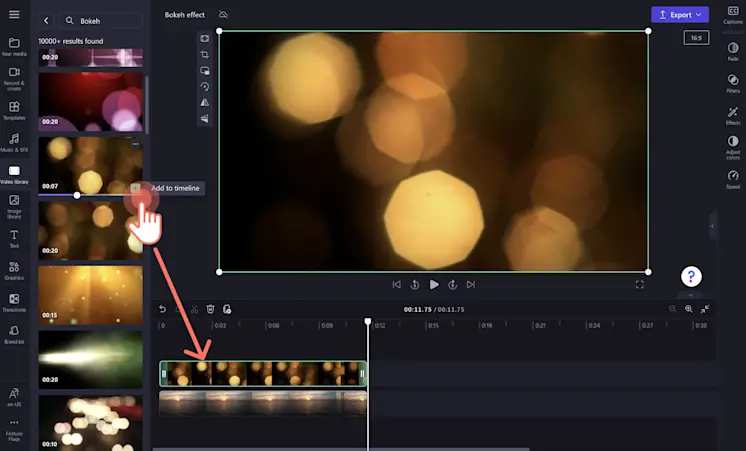 Contoh efek bokeh pada video