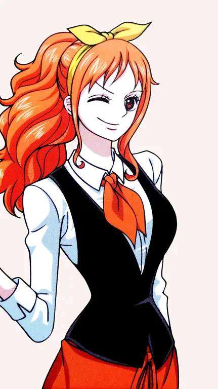 Gambar fan art Nami One Piece dengan tema hentai