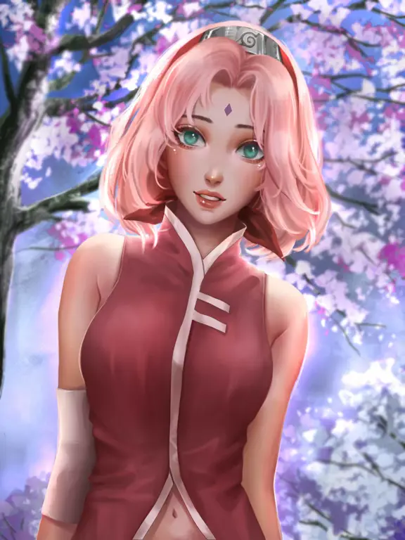 Gambar fan art Naruto dan Sakura dengan tema dewasa