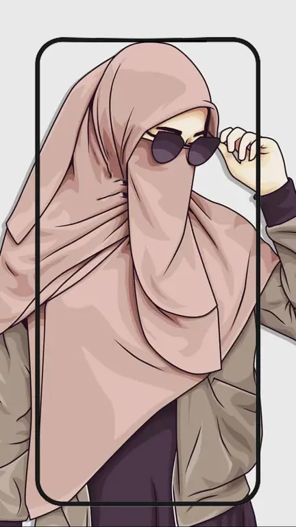 Fanart gadis anime cantik memakai hijab