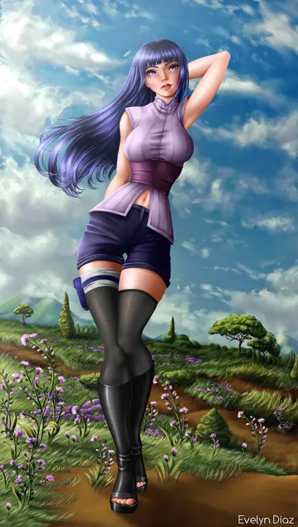 Gambar fanart Hinata Hyuga yang indah dan aman untuk dilihat