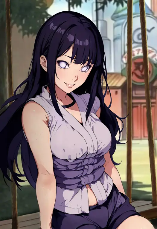 Gambar fanart Hinata Hyuga yang sopan