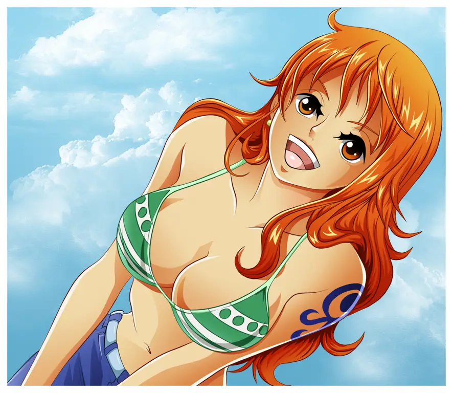 Gambar fanart Nami One Piece yang aman untuk dilihat